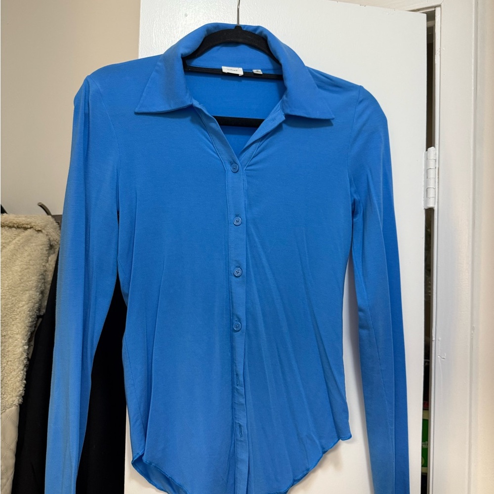 Wilfred Blue Fitted Button Down Shirt